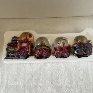 Christmas train globes holiday